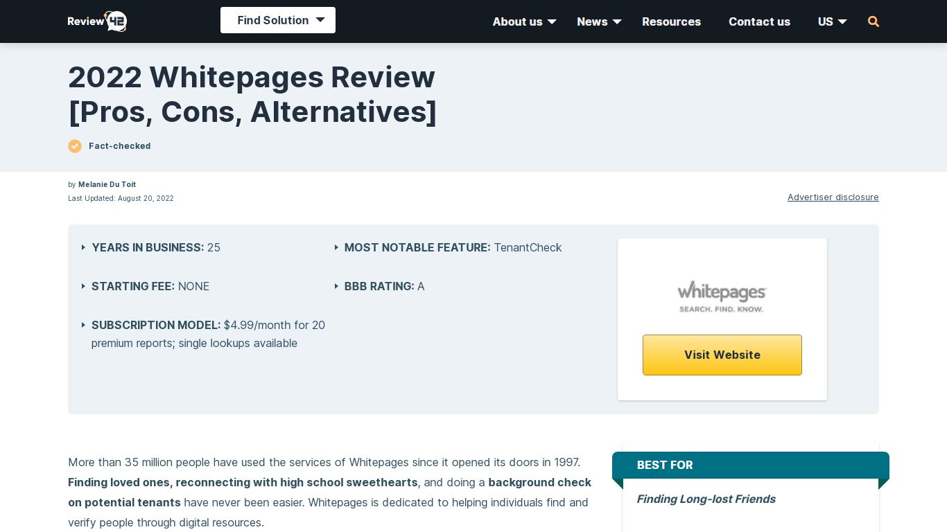 2022 Whitepages Review [Pros, Cons, Alternatives]